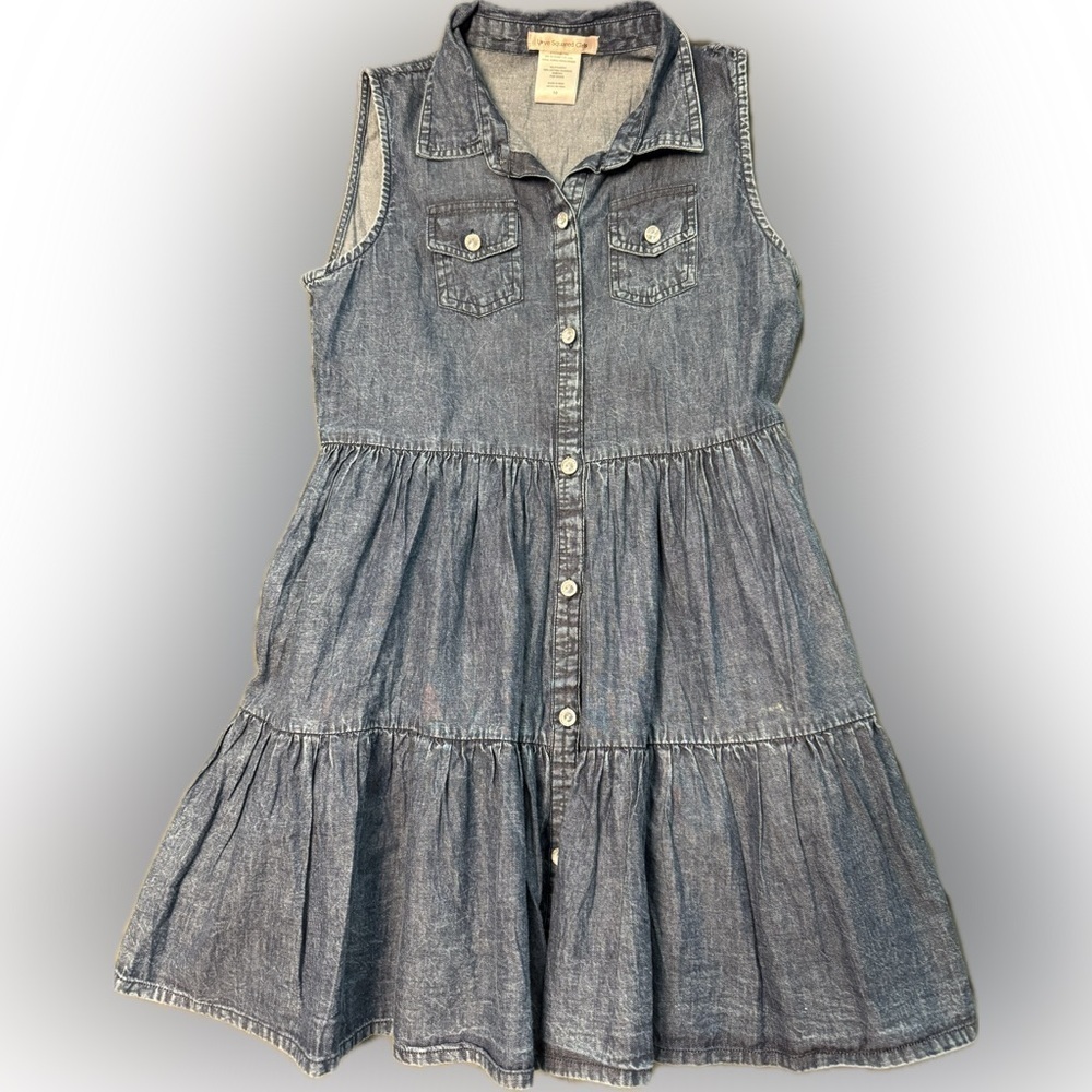 LOVE SQUARED GIRLS DENIM DRESS, SIZE 10